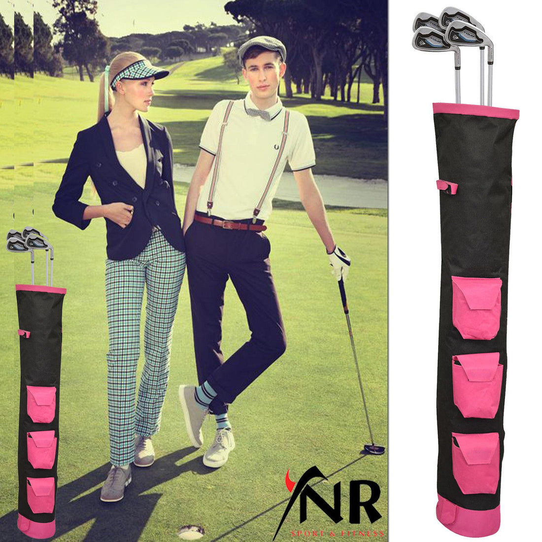 YNR Pencil Golf Club Bag | Three Pockets | 34-Inch Height | Lightweight Equipment