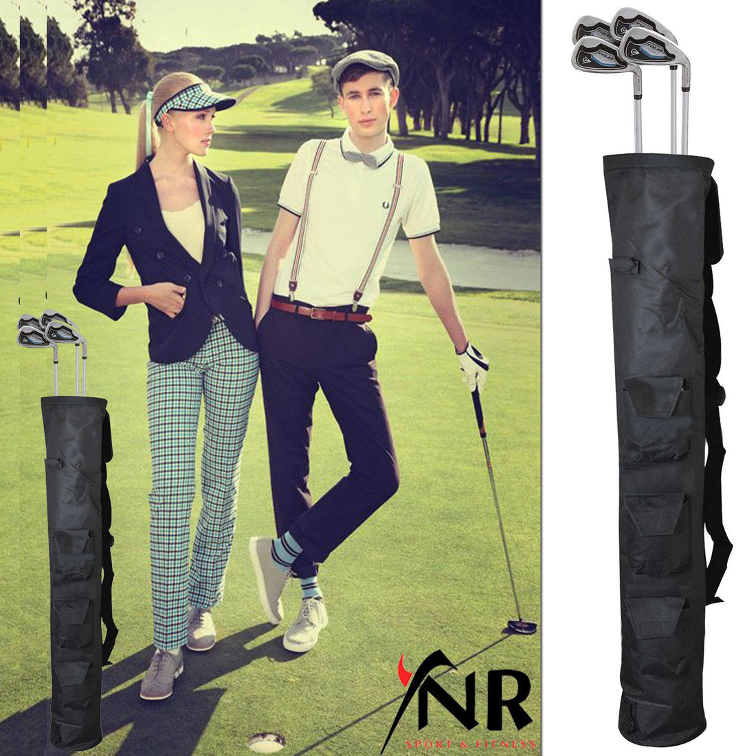 YNR Pencil Golf Club Bag | Three Pockets | 34-Inch Height | Lightweight Equipment