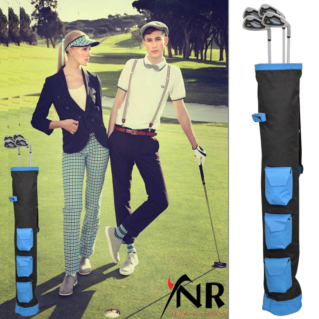 YNR Pencil Golf Club Bag | Three Pockets | 34-Inch Height | Lightweight Equipment