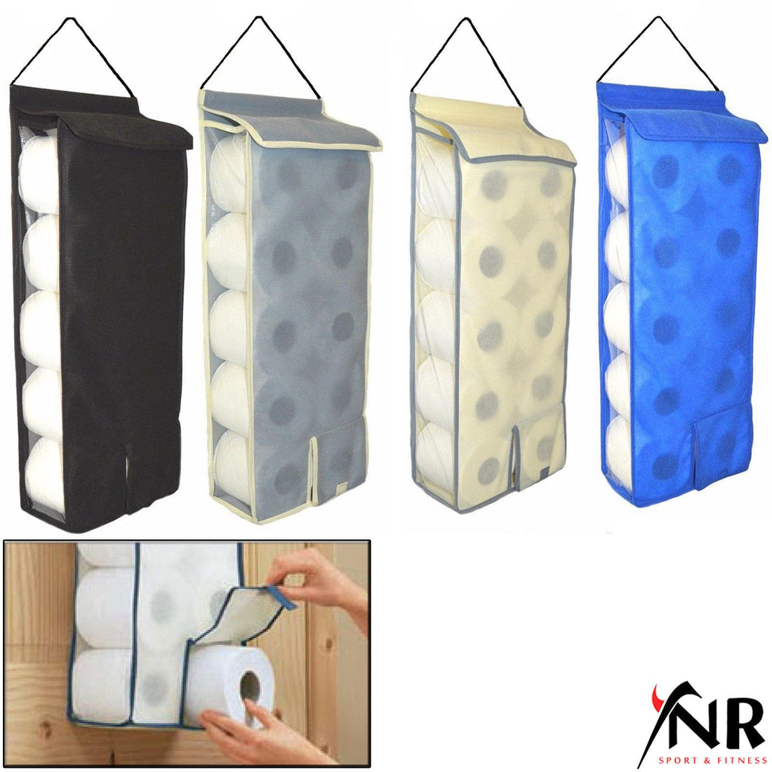 YNR Hanging Toilet Roll Holder Organizer | Bathroom Storage | YNR Sports Fitness
