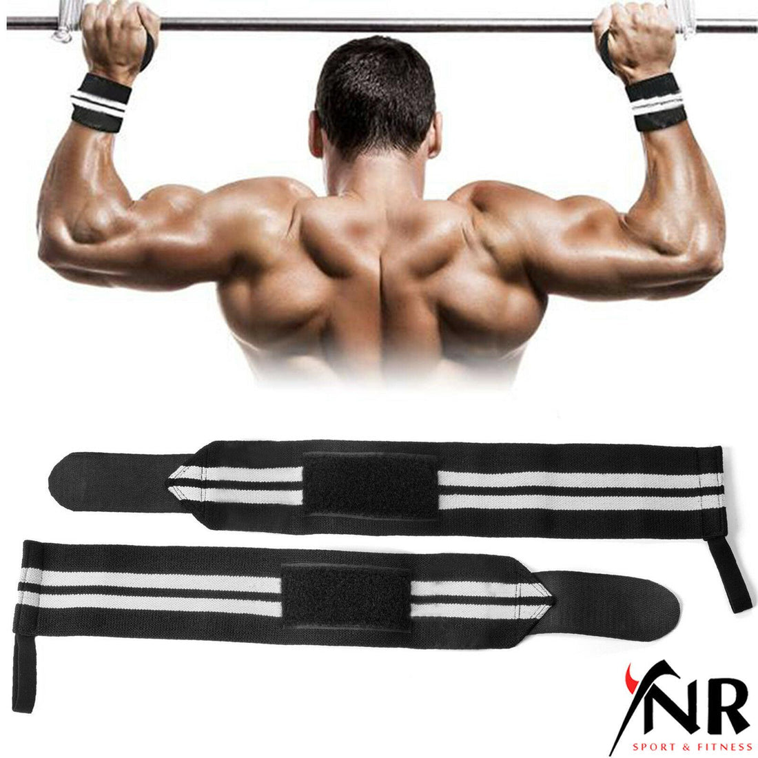 Power Weight Lifting Wrist Wraps Gym Training Straps Hand Bar Support Gloves NEW