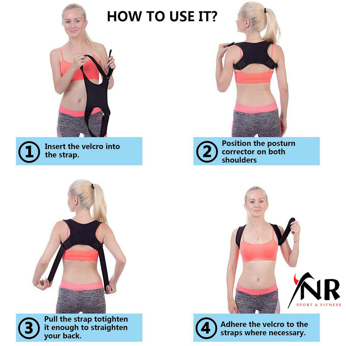 YNR Posture Corrector Brace Women Men BAD Back Support Clavicle Shoulder Body Belt