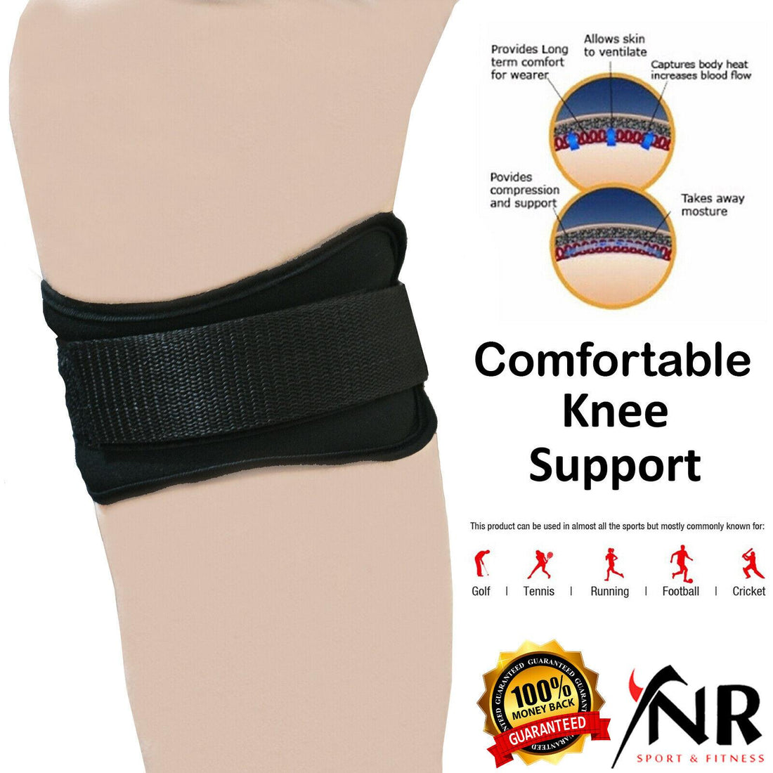 Knee Patella Compression Support Strap Brace Magnets Pain Relief Sore Tendonitis
