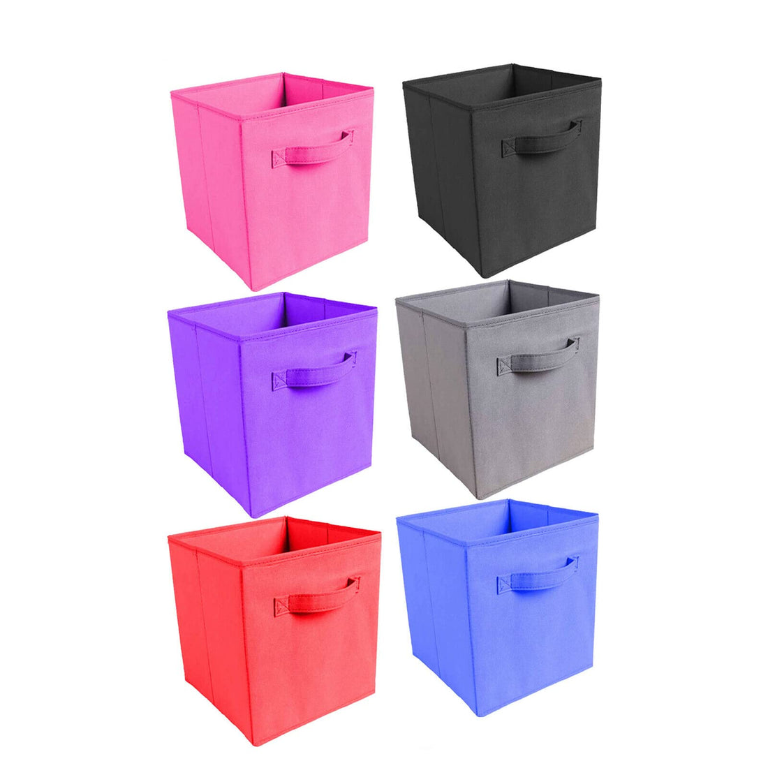 YNR Foldable Storage Boxes, Set of 4 Storage Cubes, Collapsible Fabric Box Organiser