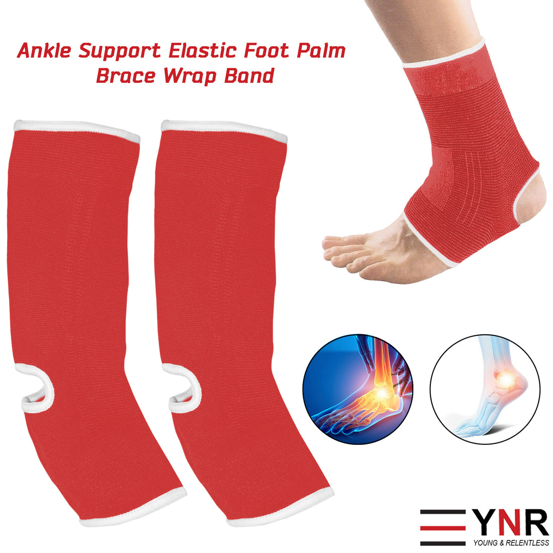 MMA Ankle support Brace Leg Arthritis Injury Gym sleeve Elasticated Bandage Wrap