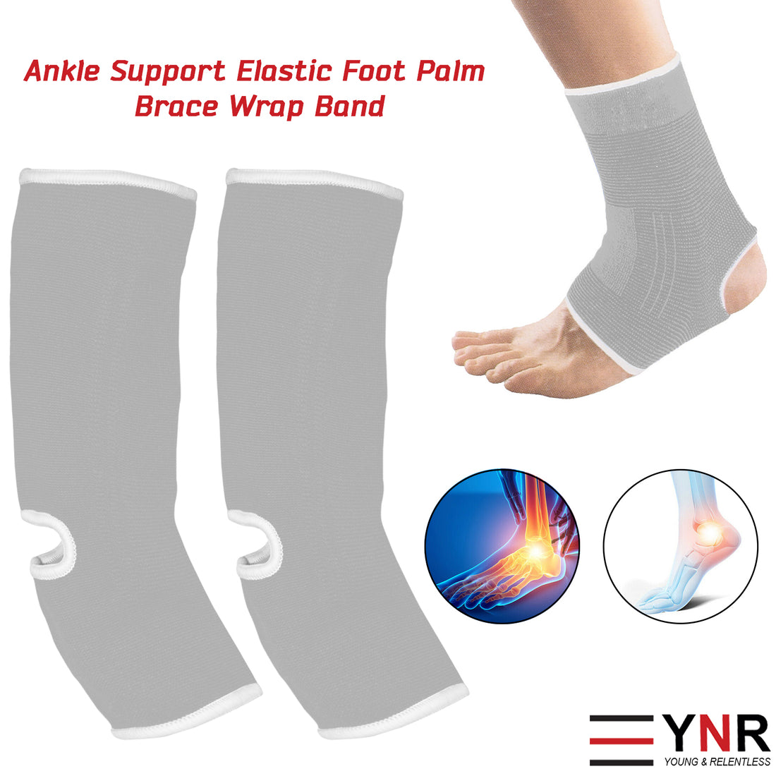 MMA Ankle support Brace Leg Arthritis Injury Gym sleeve Elasticated Bandage Wrap