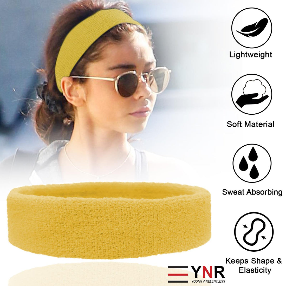 Sweatband Hairband Sports Sweat Headband Yoga Gym Stretch Unisex Head Band Mens