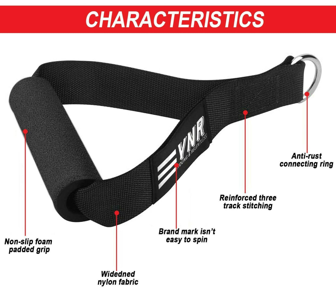 Heavy Duty Multi Gym Cable Machine Attachment Stirrup Handle Bar Resistance Gym
