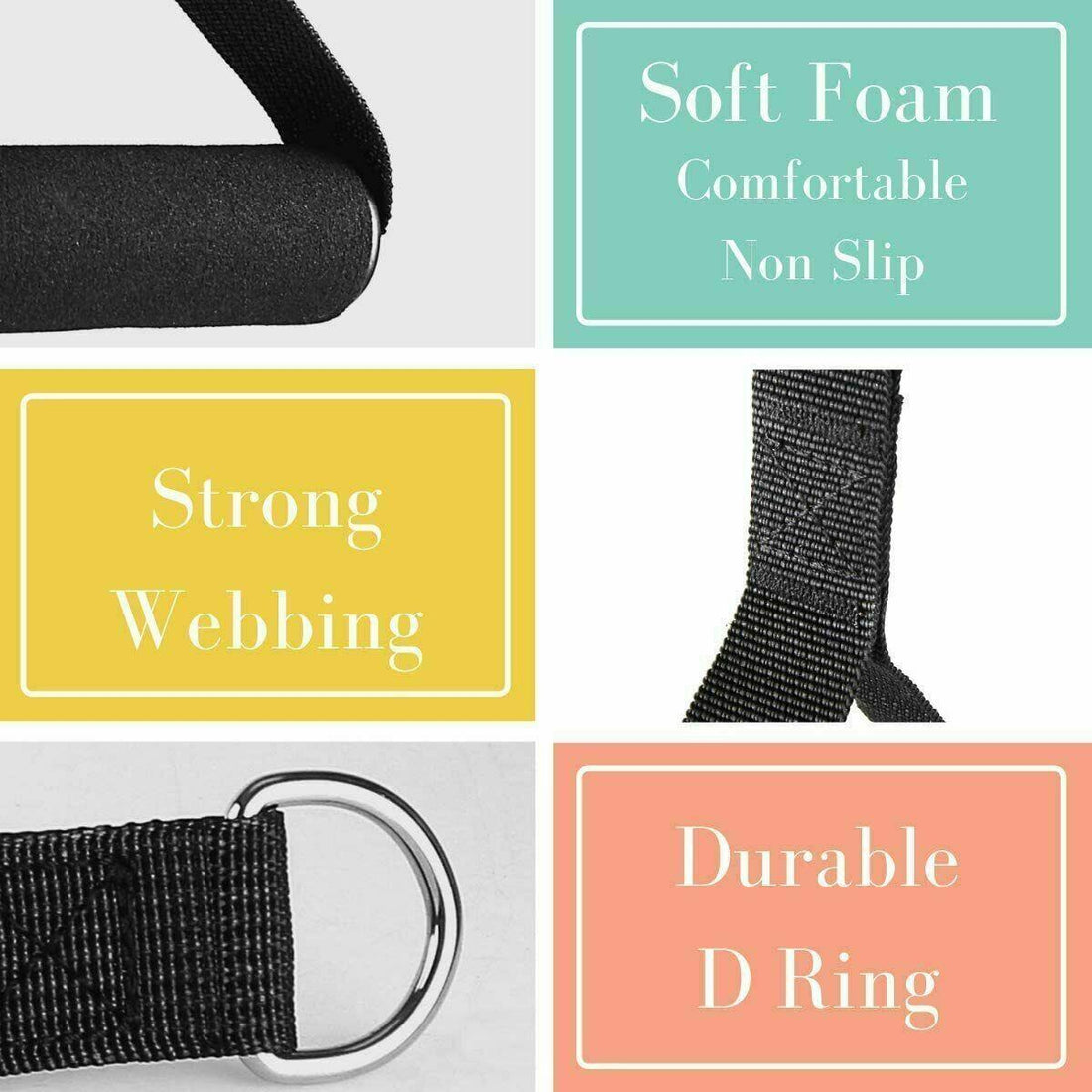 Heavy Duty Multi Gym Cable Machine Attachment Stirrup Handle Bar Resistance Gym