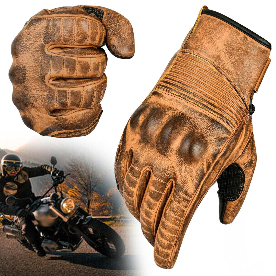 Motorcycle Motorbike Gloves Best Summer Leather Hard Protection Biker Touch