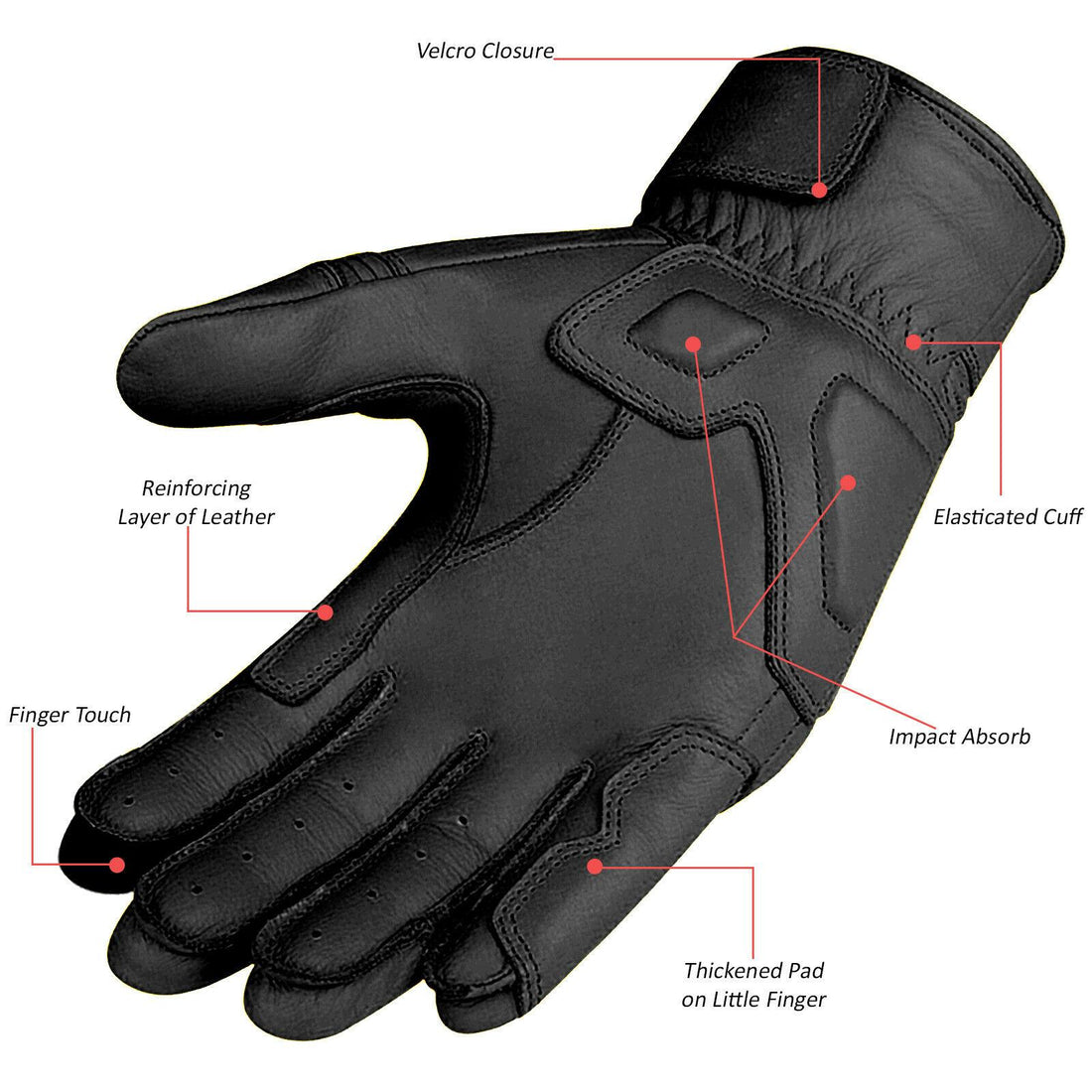 Motorcycle Gloves Motorbike Real Vintage Leather Knuckle Protection Touch Screen