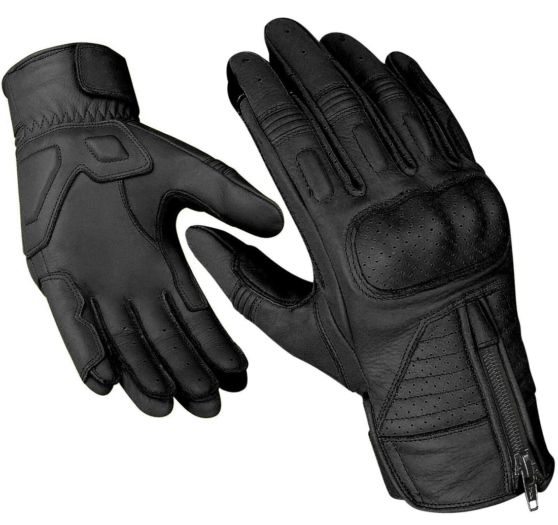 Motorcycle Gloves Motorbike Real Vintage Leather Knuckle Protection Touch Screen