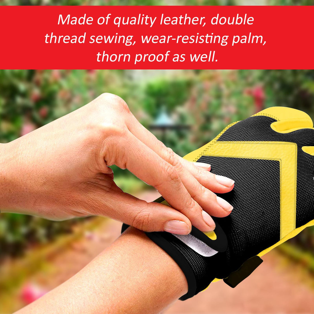 YNR Gardening Working Gloves Thorn Proof Flexible Heavy Duty Leather Mechanic Utility Dexterity Breathable Construction Gloves for Work Men Women