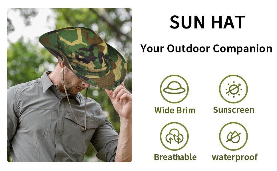 Bush Hat US Army Style Military Combat Camo Sport Camping Game Sun Cover