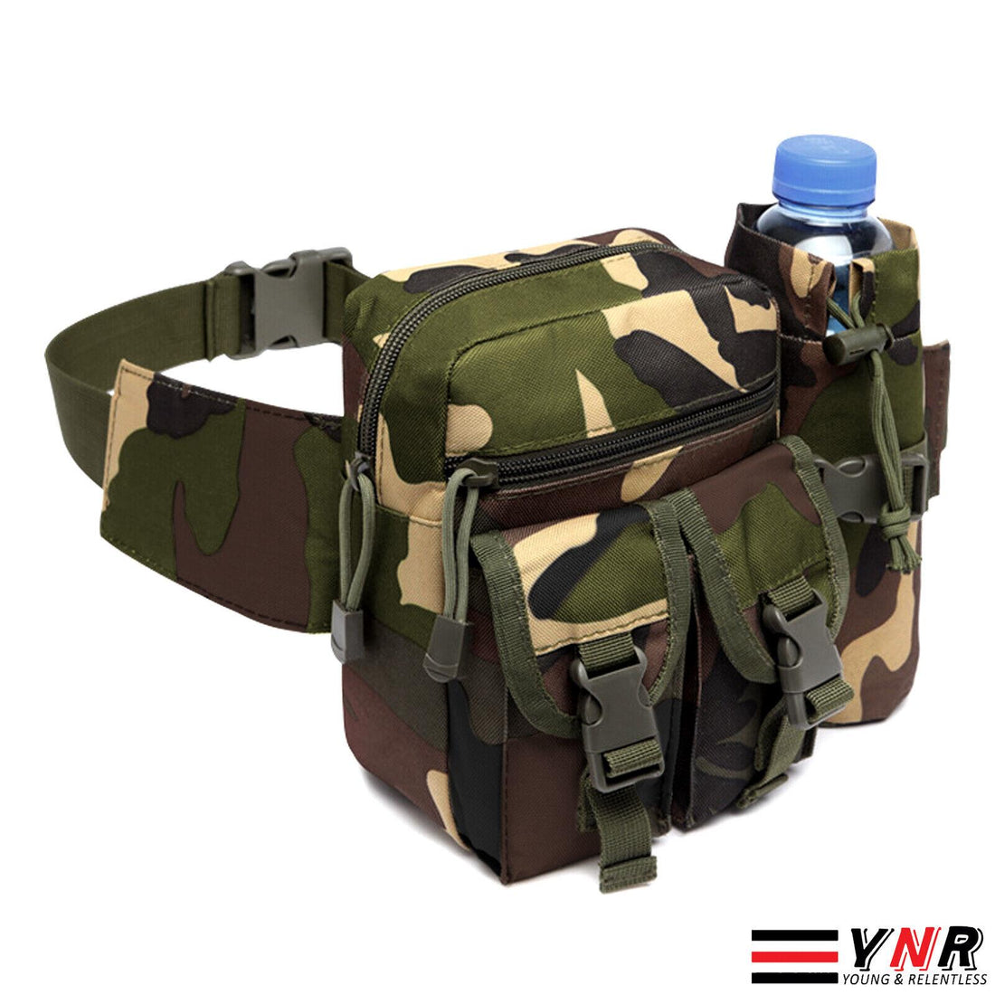 Military Tactical Waist Bag Mens Belt Pouch Waterproof Bum Water with Bottle Bag