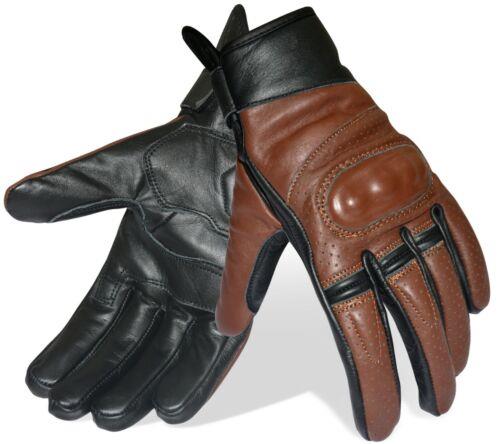 Motorcycle Motorbike Gloves Knuckle protection Vented Leather Riding Sports