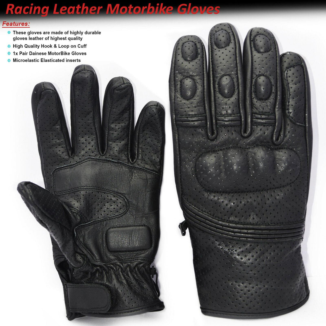 YNR® Leather Summer Motorcycle Motorbike Gloves Winter CE Knuckle All weather