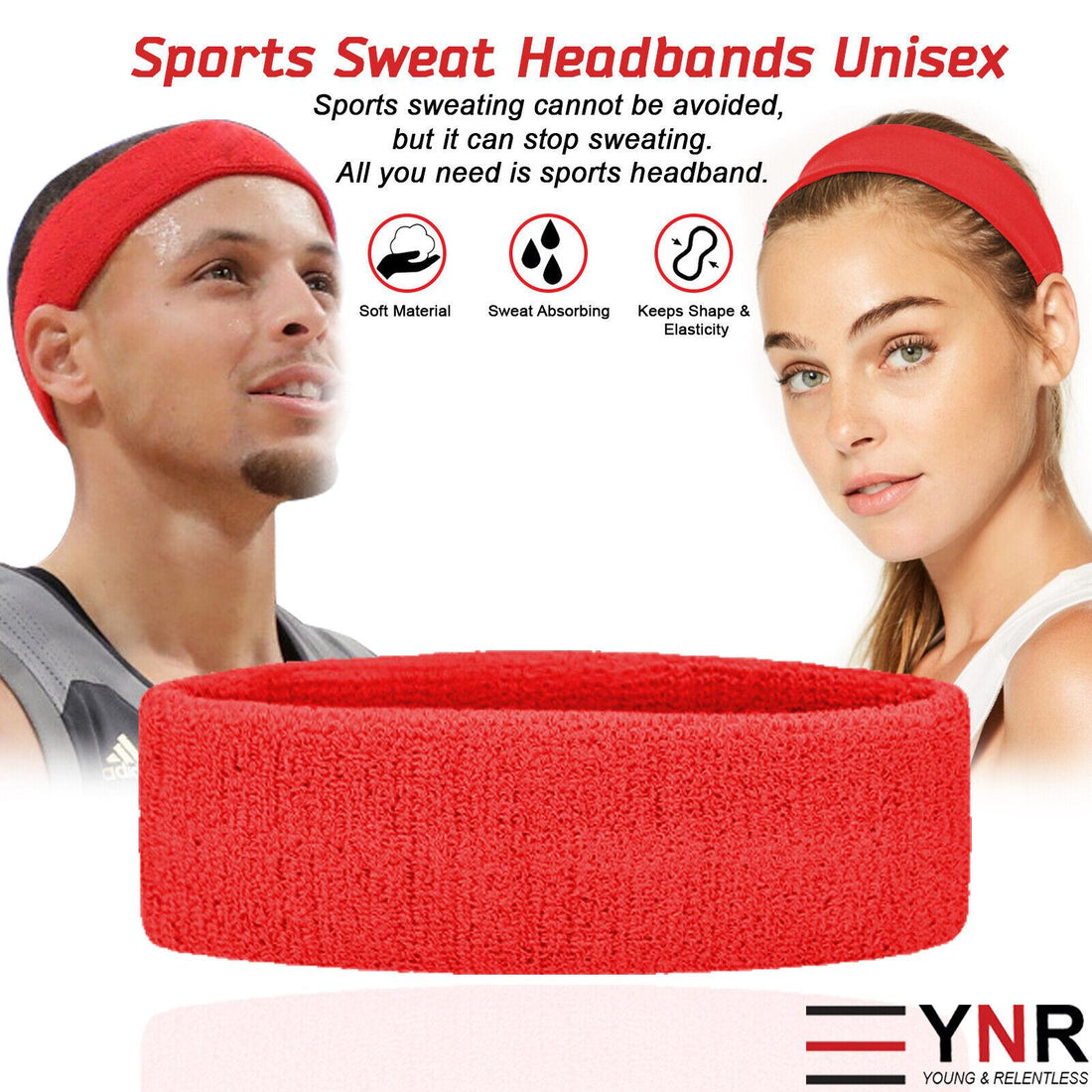 Sweatband Hairband Sports Sweat Headband Yoga Gym Stretch Unisex Head Band Mens