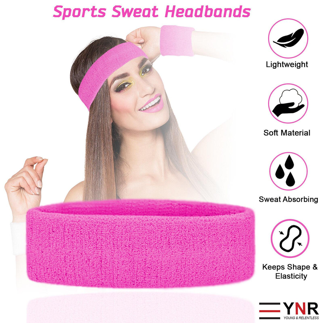 Sweatband Hairband Sports Sweat Headband Yoga Gym Stretch Unisex Head Band Mens