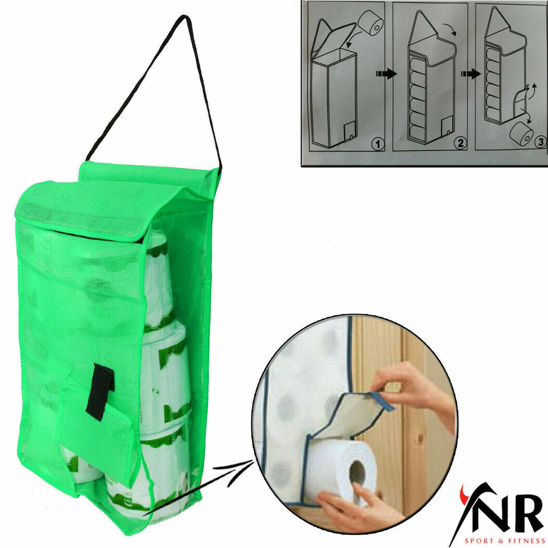 YNR Hanging Toilet Roll Holder Organizer | Bathroom Storage | YNR Sports Fitness