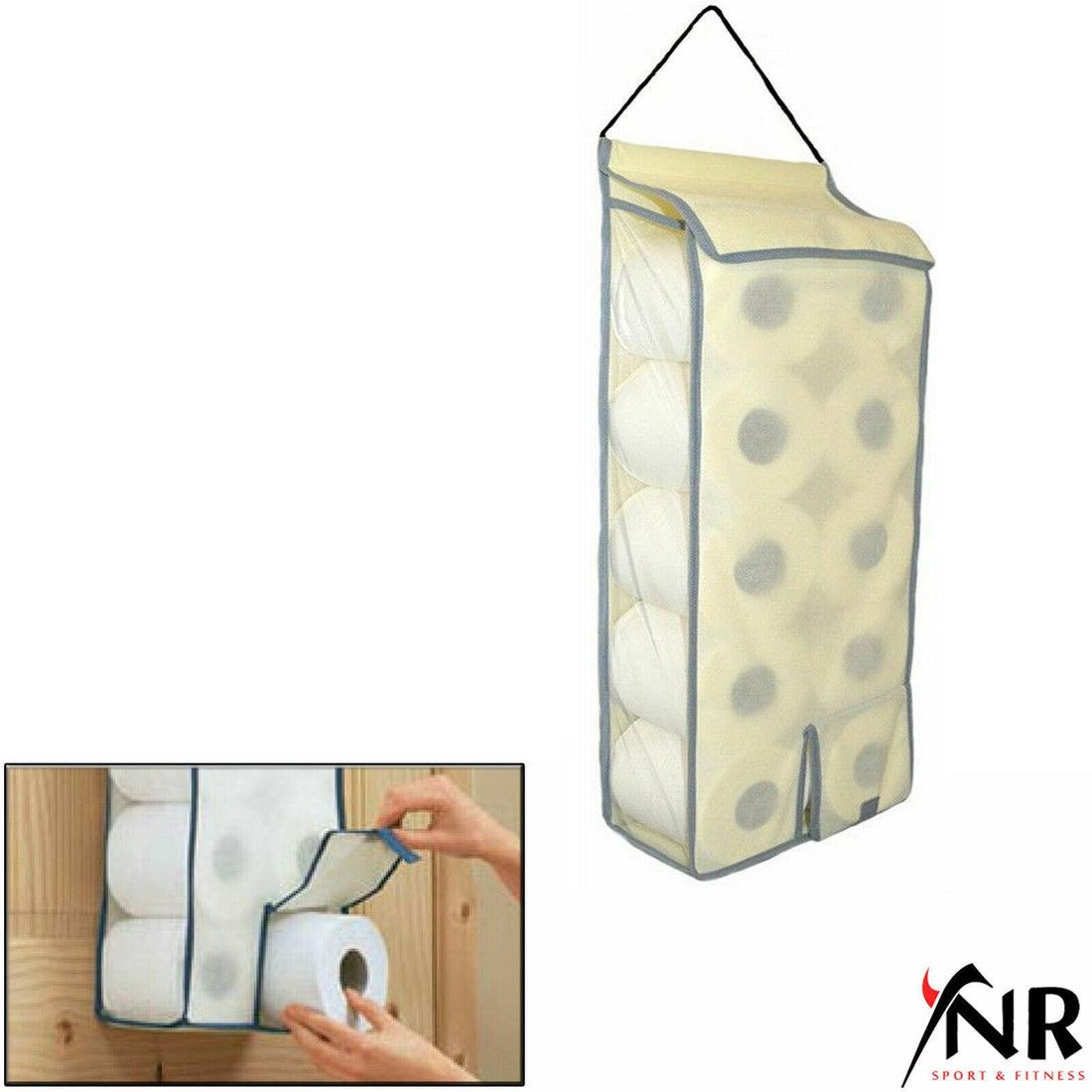 YNR Hanging Toilet Roll Holder Organizer | Bathroom Storage | YNR Sports Fitness