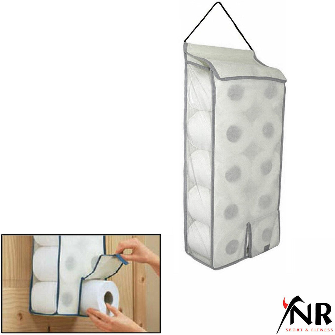 YNR Hanging Toilet Roll Holder Organizer | Bathroom Storage | YNR Sports Fitness
