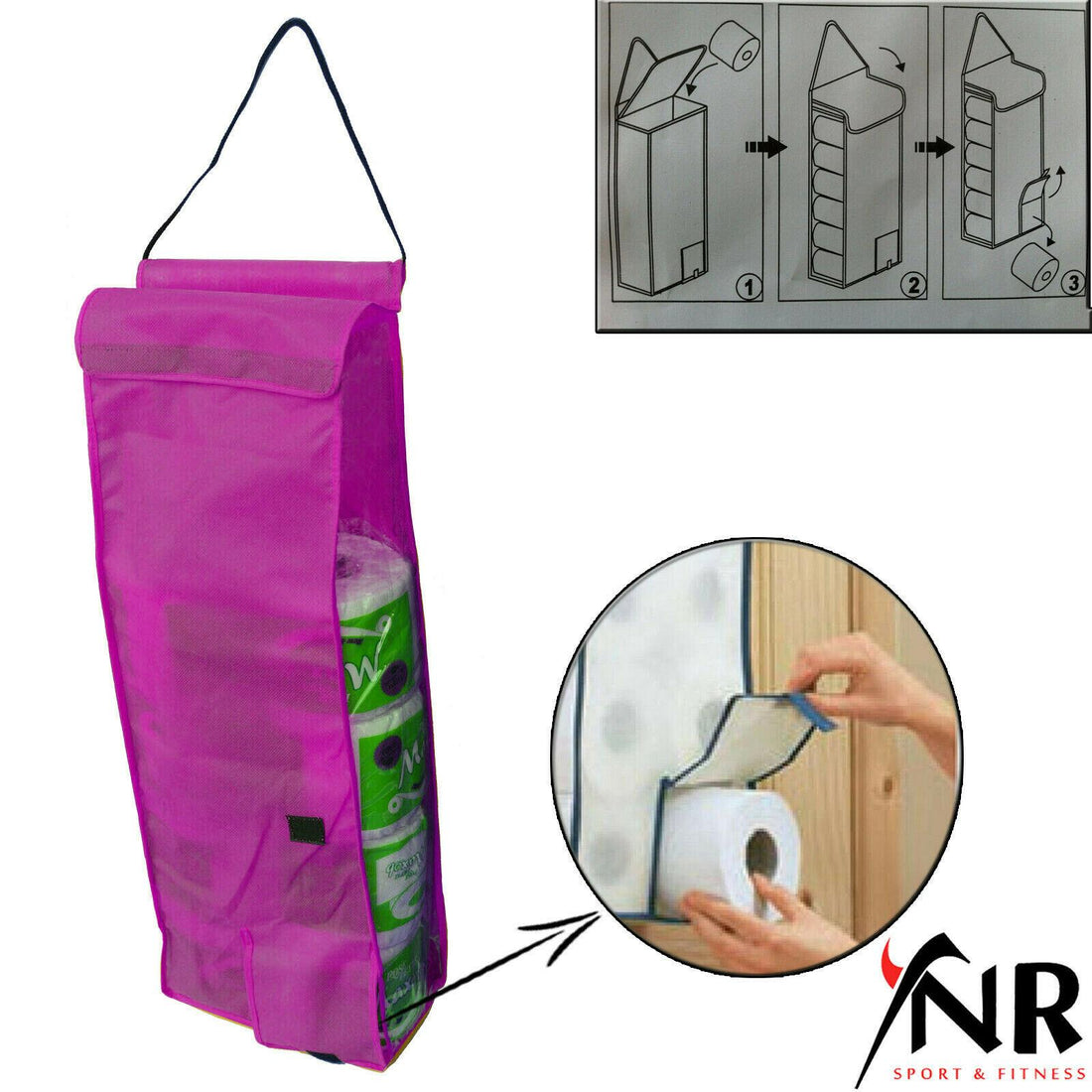 YNR Hanging Toilet Roll Holder Organizer | Bathroom Storage | YNR Sports Fitness