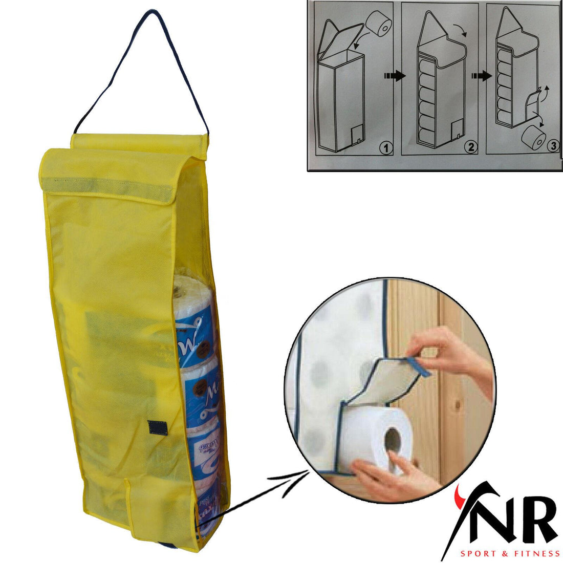 YNR Hanging Toilet Roll Holder Organizer | Bathroom Storage | YNR Sports Fitness