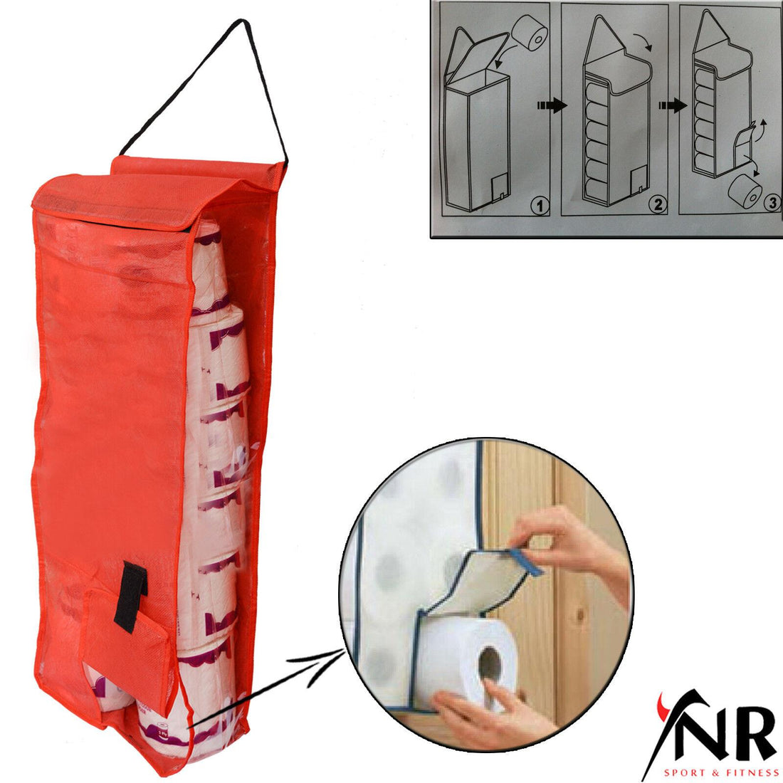 YNR Hanging Toilet Roll Holder Organizer | Bathroom Storage | YNR Sports Fitness