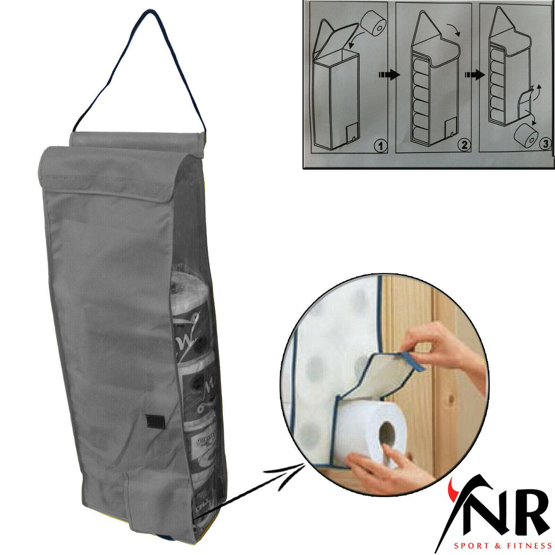 YNR Hanging Toilet Roll Holder Organizer | Bathroom Storage | YNR Sports Fitness