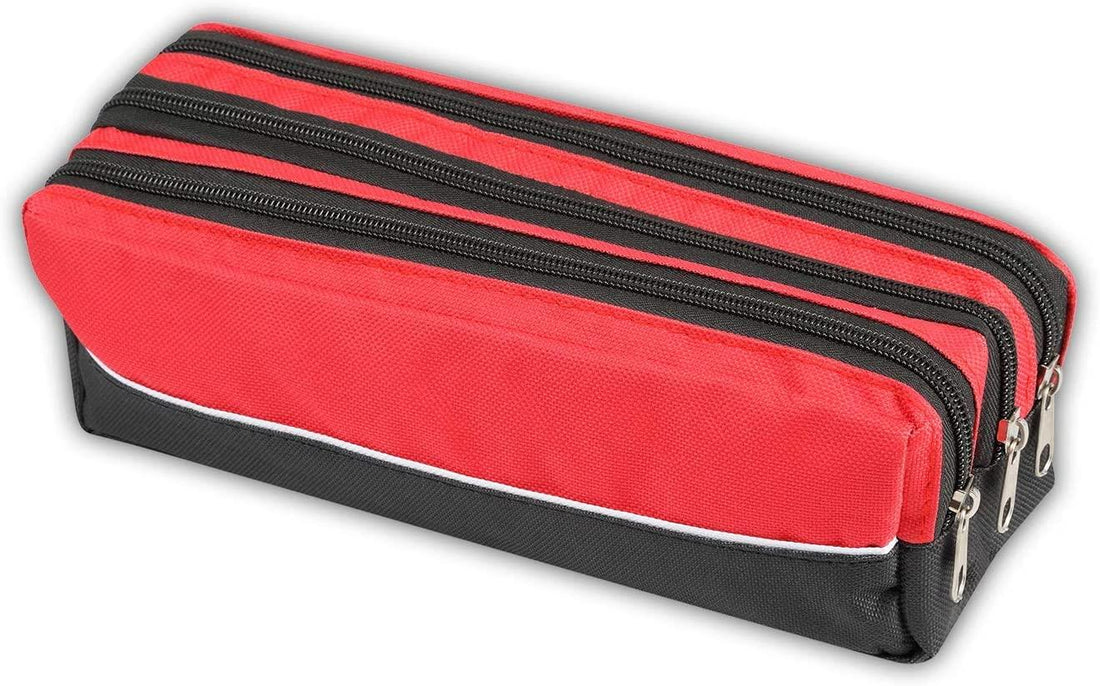 Triple Pocket Pencil Case