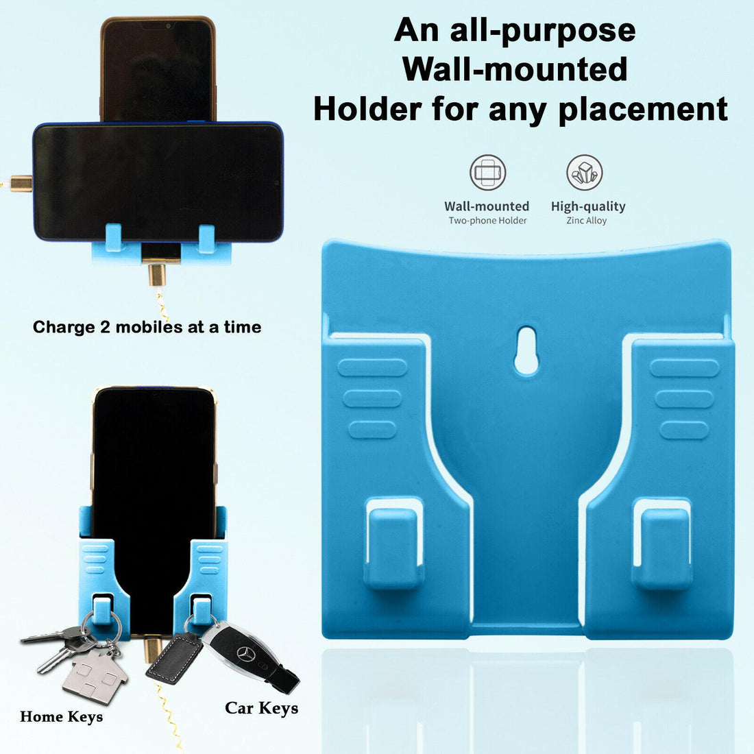 YNR Adhesive Bracket Wall Mount Universal Shelf Mobile Phone Charging key Holder UK