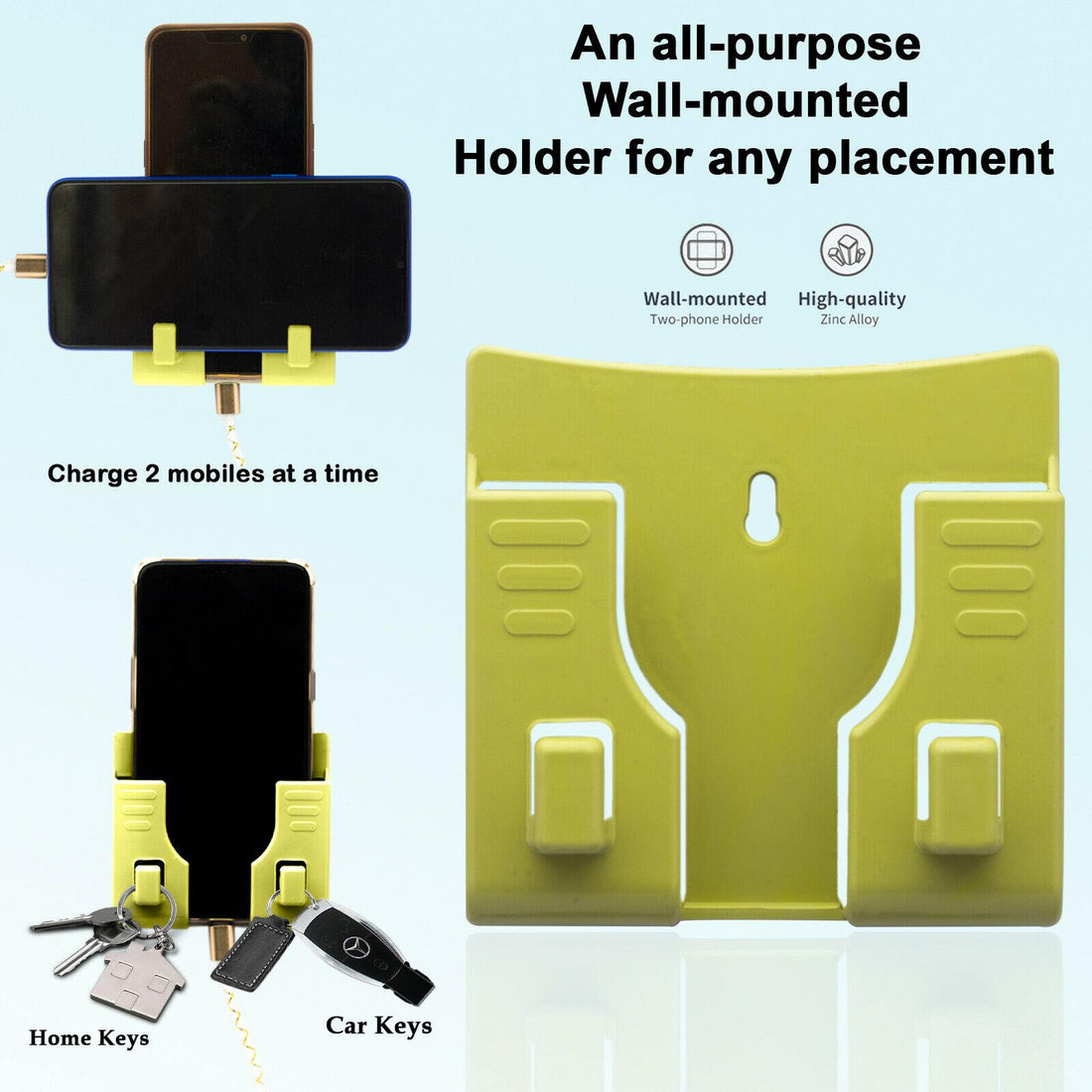 YNR Adhesive Bracket Wall Mount Universal Shelf Mobile Phone Charging key Holder UK
