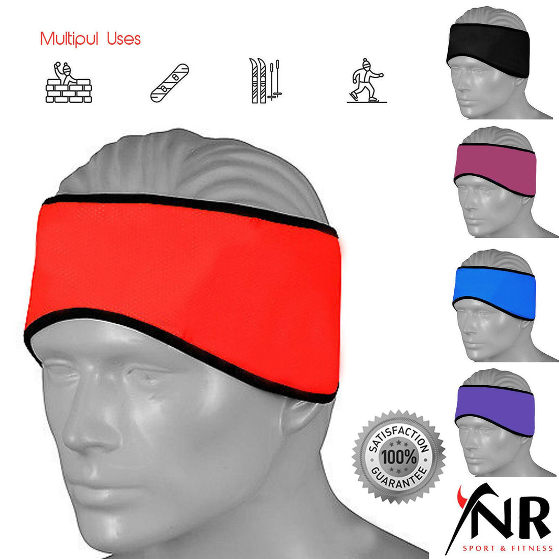 YNR Cycling Headband Ear Warmer Thermal Windproof Running Head band One Size