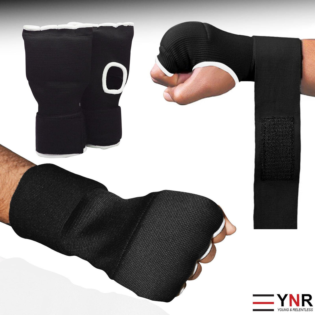 YNR Gel Gloves Boxing Padded Inner Punch Bag Hand Quick Wraps UFC Gear MMA Protector