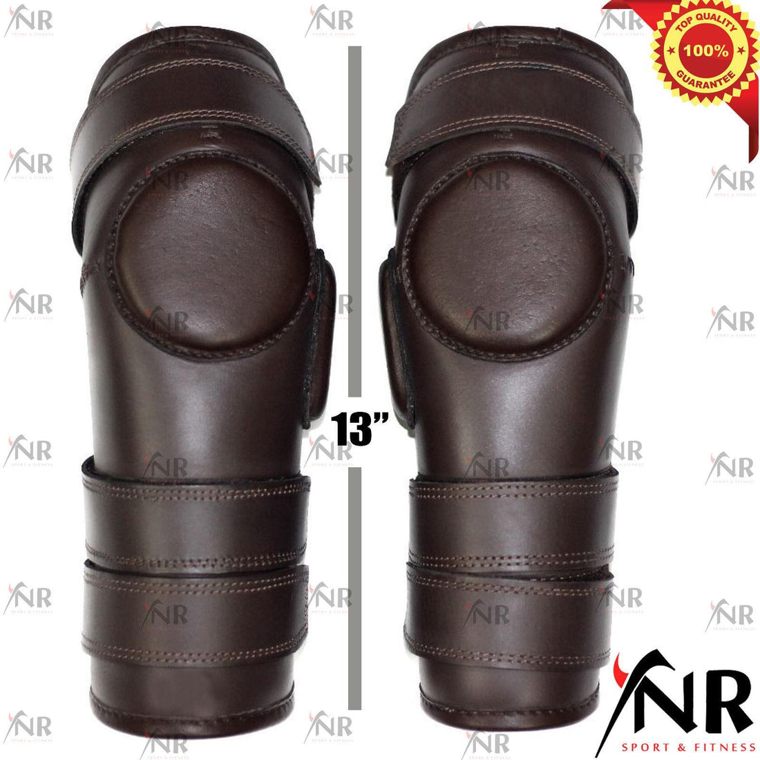 YNR 3 STRAP POLO & RIDING KNEE GUARDS REAL LEATHER PADDED-SUPREME QUALITY