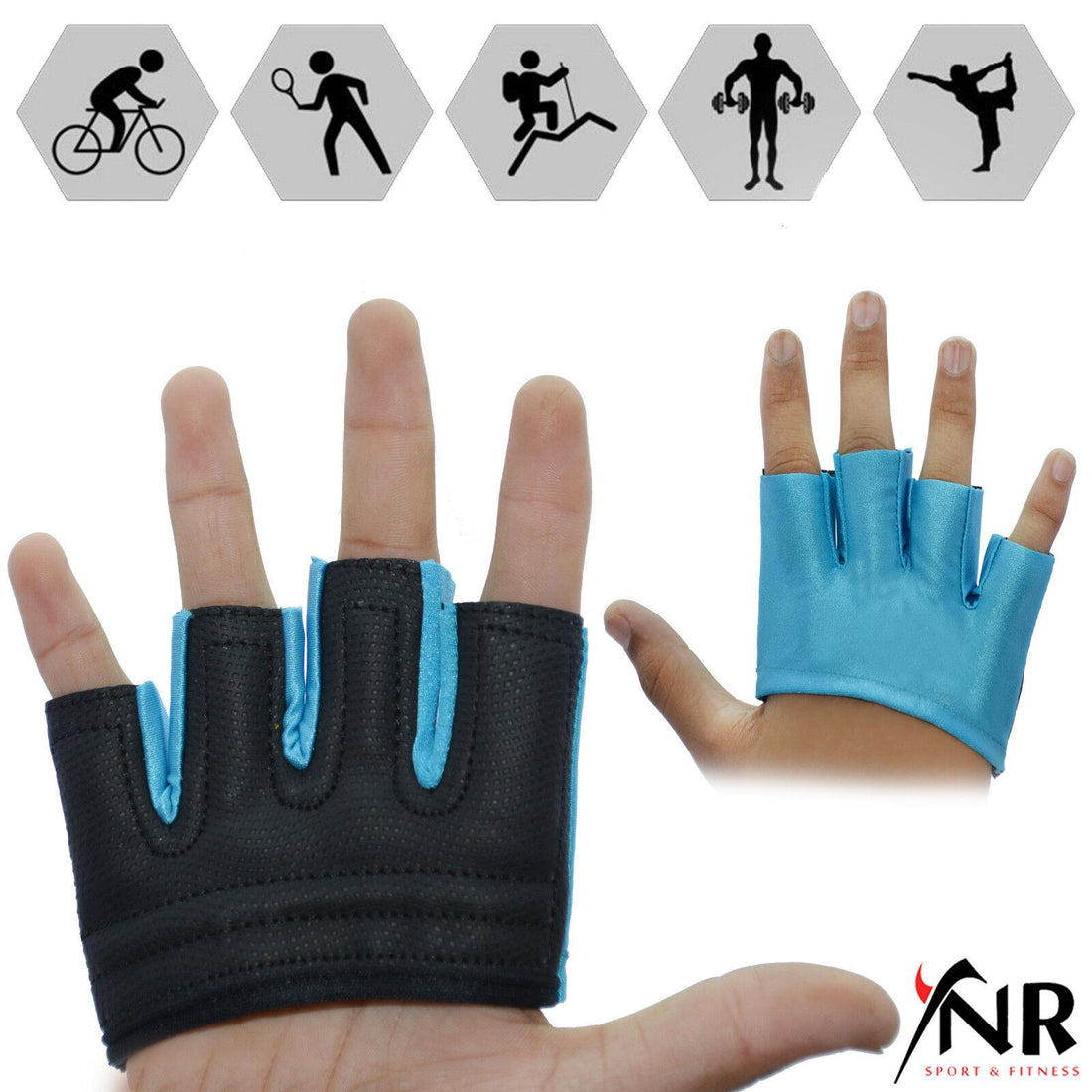 Weight Lifting Grips Training Gym Straps Gloves Finger Joint Support Bar S M L