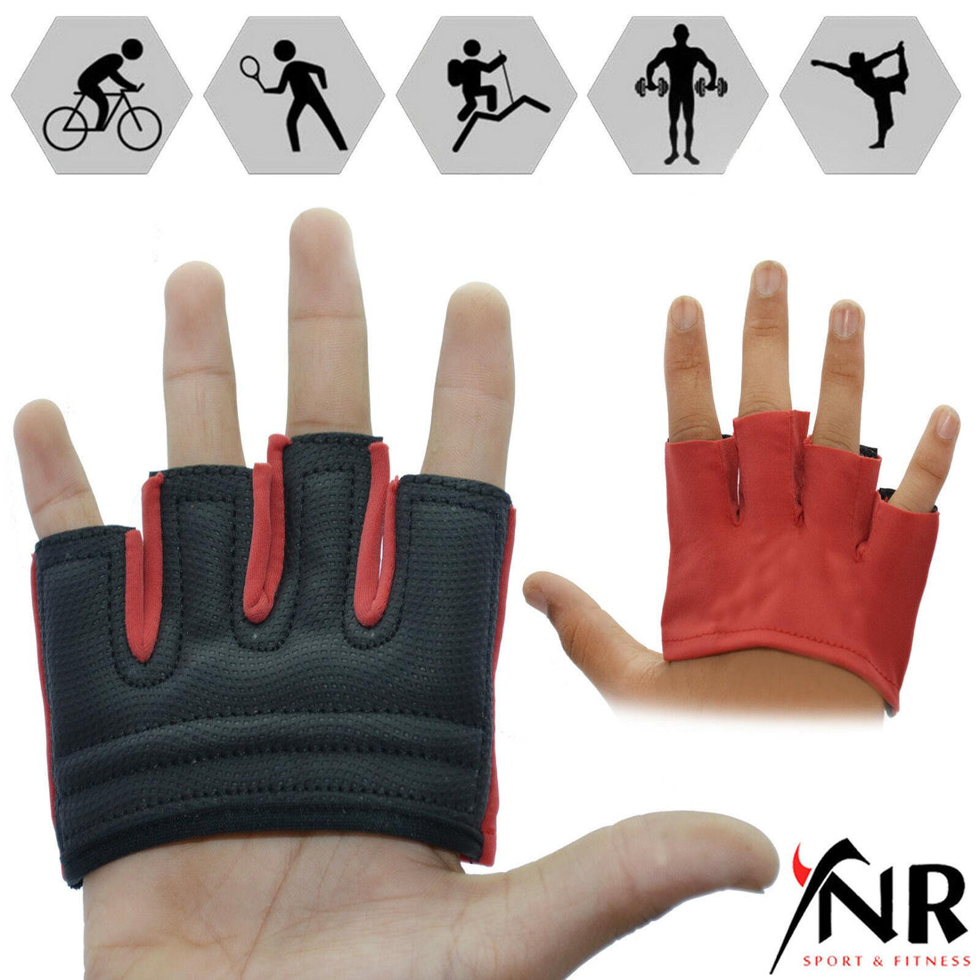 Weight Lifting Grips Training Gym Straps Gloves Finger Joint Support Bar S M L