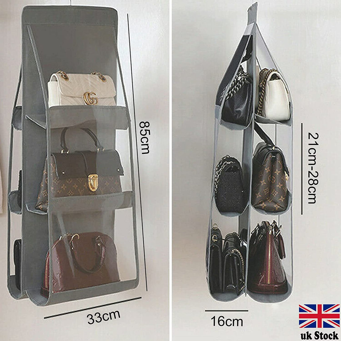 Large Capacity Hanging Purse Organizer Rack Storage Bag For Closet 6 Pockets