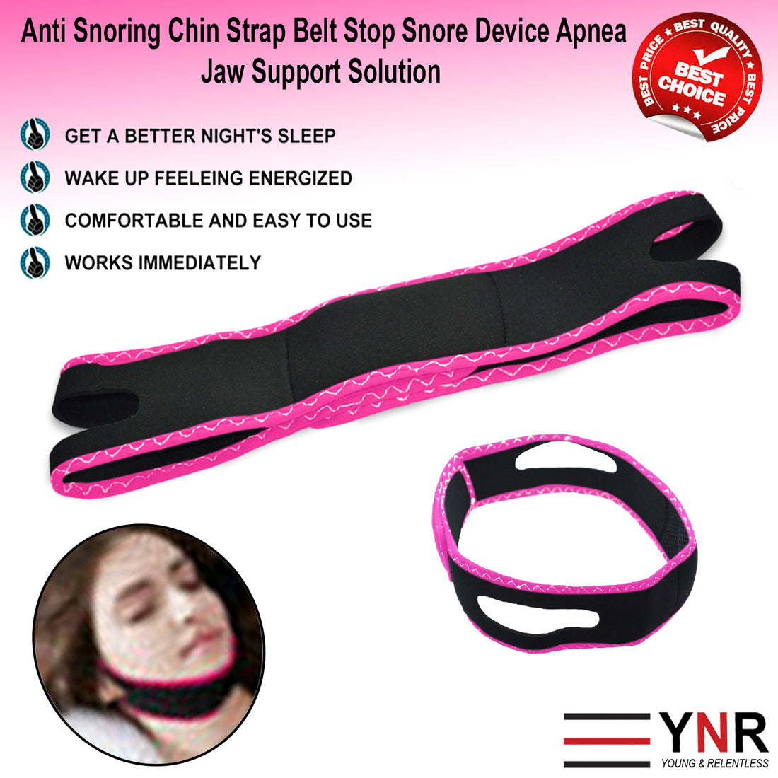Snore Belt Stop Anti Snoring Cpap Chin Strap Quiet Sleep Apnea Jaw Solution