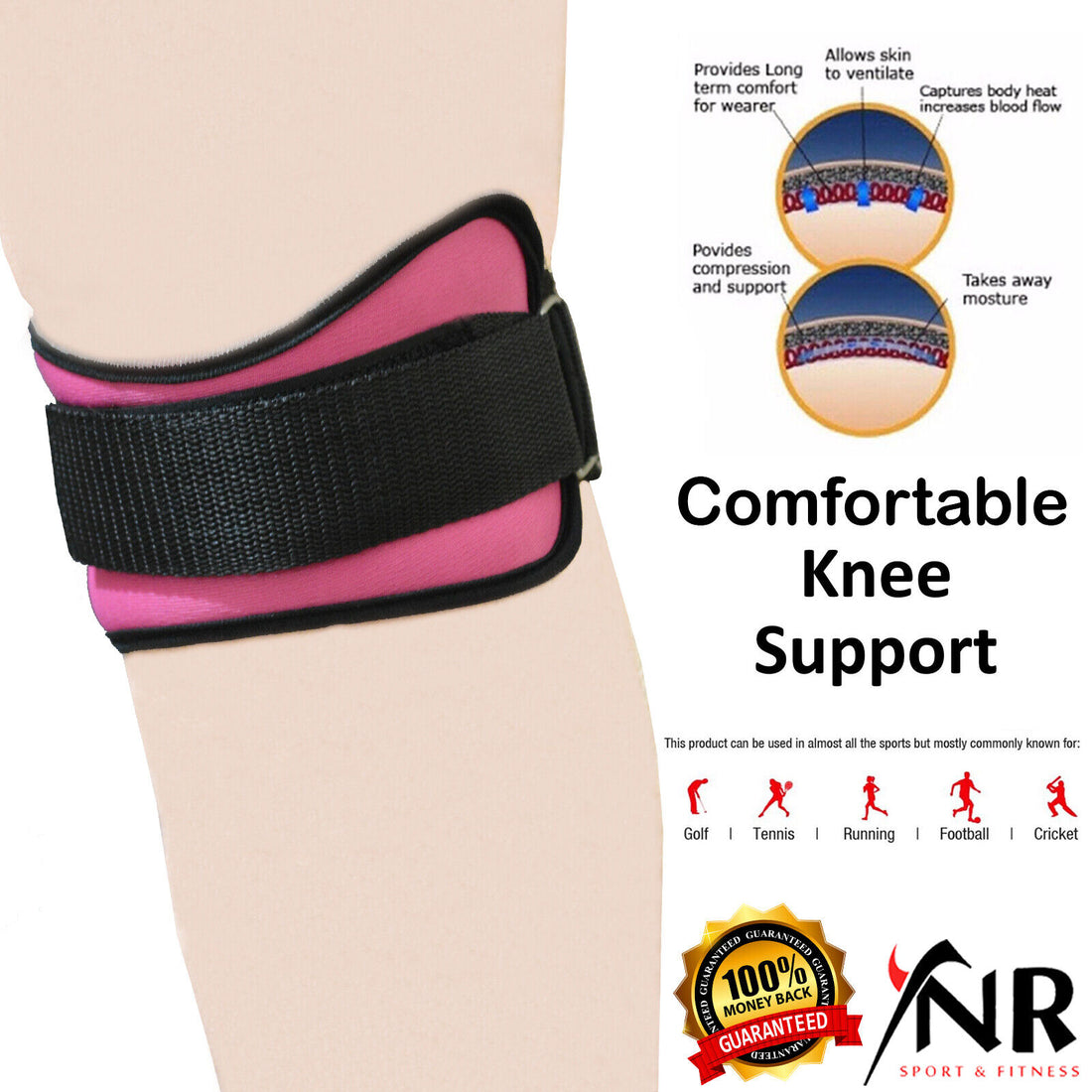 Knee Patella Compression Support Strap Brace Magnets Pain Relief Sore Tendonitis