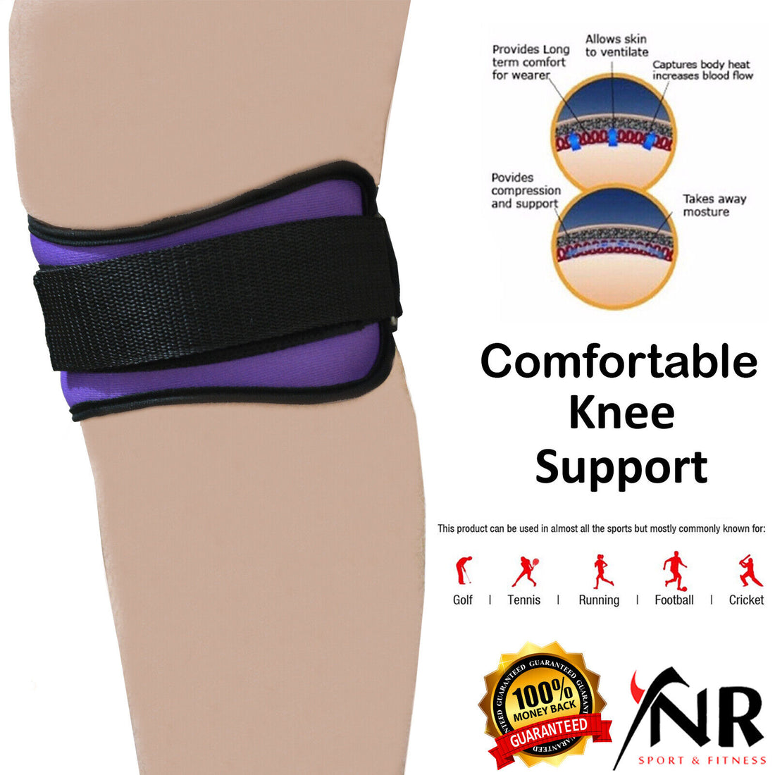 Knee Patella Compression Support Strap Brace Magnets Pain Relief Sore Tendonitis