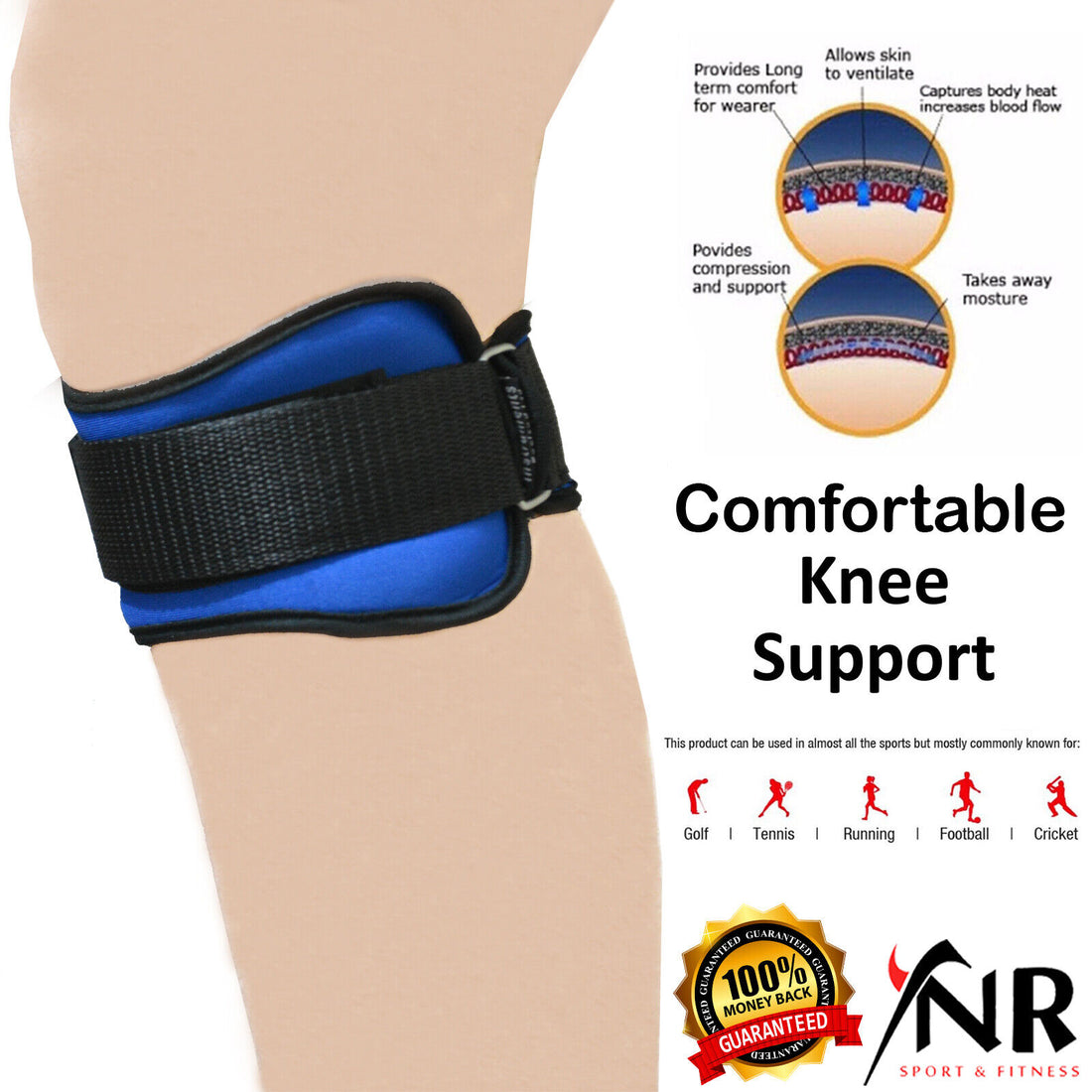 Knee Patella Compression Support Strap Brace Magnets Pain Relief Sore Tendonitis